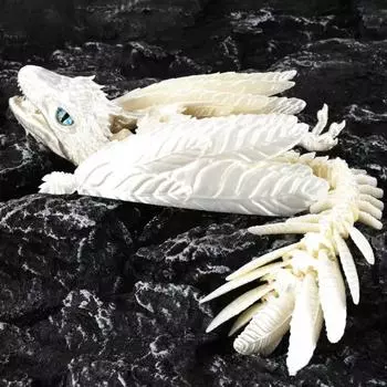 Yousheng 3D печатная фигурка дракона из перьев подвижные суставы летающий дракон фигурка шарнирная крылатая модель дракона игрушка украшение для домашнего офиса рабочего стола 35cm
