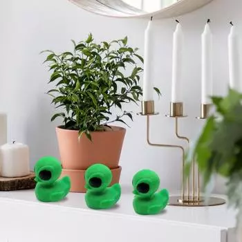 Yousheng 3D-печатная фигурка утки-инопланетянина, зеленая статуя утки, скульптура, модель животного, домашний офис, книжная полка, украшение для рабочего стола, орнамент зелёный