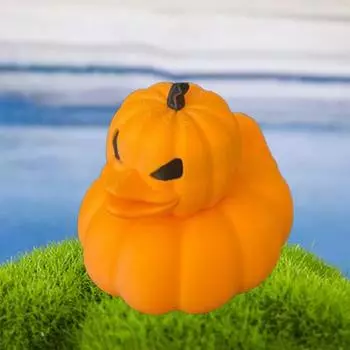 Yousheng 3D печатная фигурка утки-тыквы Хэллоуин жуткая статуя утки скульптура модель животного домашний офис настольное украшение украшение для вечеринки жёлтый