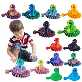 Yousheng 3D-печатная шарнирная змея, настольное украшение в виде змеи с подвижными суставами, игрушка-змея для снятия стресса, декор для домашнего офиса, стол руководителя M