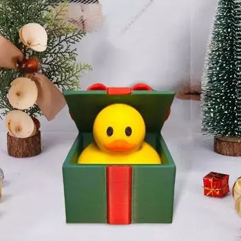 Yousheng 3D печатная утка, украшение в виде утки в подарочной коробке, украшение для стола, подарочная коробка с уткой внутри для автомобиля, офиса, декора, рождественский подарок синий