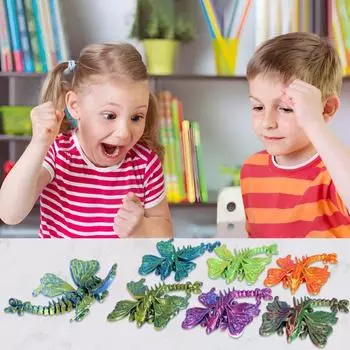 Yousheng 3D Печатный дракон, подвижный летающий дракон с крыльями бабочки, настольное украшение, коллекционный дракон, игрушка для снятия стресса для детей C