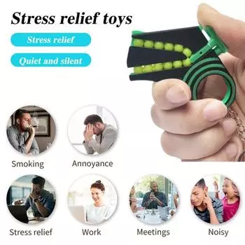 Yousheng 3D-печатный шутер-спиннер с брелком для снятия стресса и тревожности, мини-игрушка для запуска мячей, для детей, подростков, взрослых, вращающееся кольцо, игрушка EDC чёрный