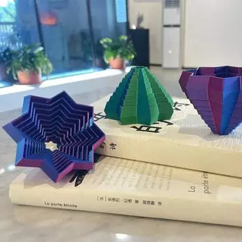 Yousheng 3D Printed Fidget Retractable Tower Anxiety Stress Relief Finger Telescopic Tower Kids Adults Travel Folding Octagon Flower Sensory Toy G