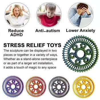 Yousheng 3D Printed Gear Fidget Spinner Снятие стресса и беспокойства для детей и подростков, взрослых, спиннинговая игрушка, гироскоп на кончике пальца, портативная дорожная игрушка EDC Spinner