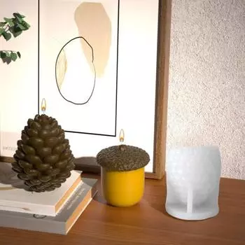 Yousheng 3D сосновая шишка форма для свечи мягкая гибкая антипригарная термостойкая многоразовая форма для помадки для шоколада DIY ремесло орнамент белый