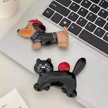 Yousheng 3D Такса Магнит на холодильник Мультфильм Собака Кошка Магнит на холодильник Домашний офис Кухня Шкафчик Котенок Щенок Животное Украшение Магнит Dog