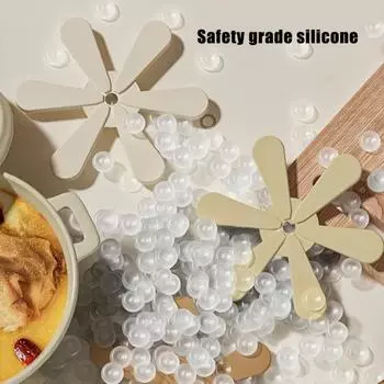 Yousheng 3Pcs Coasters Set Heat-Insulating Silicone Mats for Hot Dishes Teapots And Table Decor Christmas Tree Shape Trivet with Base Circle