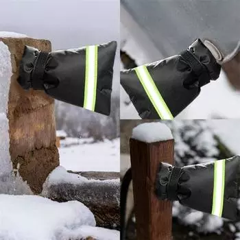 Yousheng 3Pcs Faucet Antifreeze Covers Fastener Tape Design Ultra-Thick Winter Freeze Protection Easy Installation Faucet Insulation Covers M чёрный