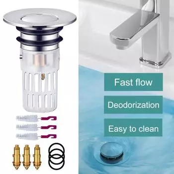 Yousheng 3Pcs/Set Bathroom Sink Drain Strainer Universal Fit Hair Collector Stopper Fly-Out Mechanism Removable Basket Sink Drain Accessories Sets