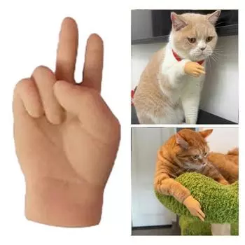 Yousheng 3шт крошечный палец рука кошка игрушка камень ножницы бумага форма растягивающаяся мини-перчатка на палец руки кукольный розыгрыш кляп подарок вечерние сувениры 3pcs