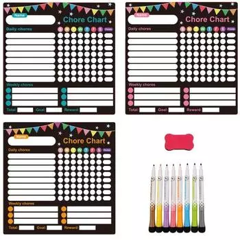 Yousheng 3шт магнитная белая доска с ручкой-ластиком доска резиновая магнитная подложка устойчивая к пятнам поверхность детская доска для поощрения C