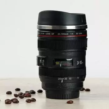 Yousheng 400 мл креативная форма объектива камеры кофейная чашка многоцелевая милая чашка для воды из нержавеющей стали для дома белый