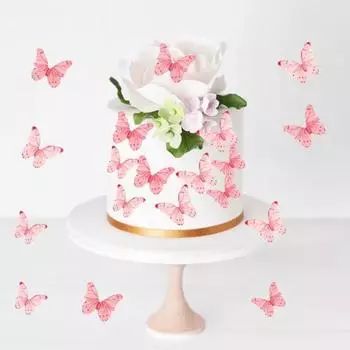 Yousheng 40/48 шт. украшения для торта вафельные бумажные цветы украшения для торта съедобные бабочки цветы украшения для кексов аксессуары для вечеринки по случаю дня рождения A