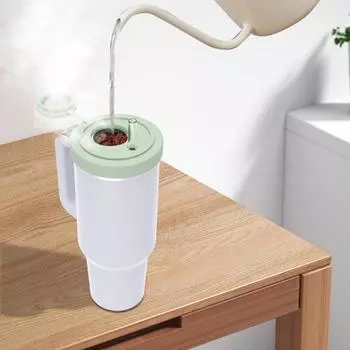 Yousheng 40oz крышка для стакана сменная с таблетницей воронка для кофе герметичная силиконовая крышка для чашек многофункциональная многоразовая крышка для чашки бежевый