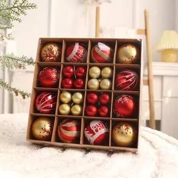 Yousheng 44 шт. Рождественские шары, украшения для рождественской елки, подвесные шары, небьющиеся шары, подвеска для праздничного украшения свадебной вечеринки A