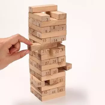 Yousheng 48/54 шт./компл. строительный блок, падающая башня, игра с кубиками, мелкая моторика, координация рук и глаз, обучающая детская деревянная игрушка для укладки блоков