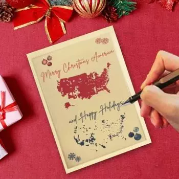 Yousheng 4/8/16 шт. 2024 Счастливого Рождества США открытки Товары Патриотические праздничные поздравительные открытки Открытки с пустым пространством для творчества A 4pcs