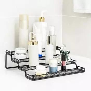 Yousheng 4-х уровневая расширяемая кухонная полка для специй, органайзер для приправ, устойчивая конструкция, большая емкость, держатель для хранения на кухонной столешнице чёрный