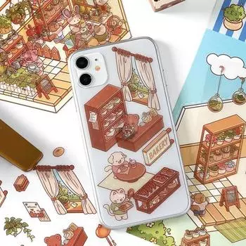 Yousheng 4 комплекта 3D DIY наклейки для дома, наклейки для снятия стресса, супермаркет, кофейня, книжный магазин, веранда, библиотека, износостойкие наклейки для поверхностей 1 Set