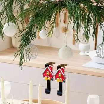 Yousheng 4 шт. держатели для рождественских чулок металлические Г-образные крючки для чулок не требуют сверления каминный крючок для рождественских венков чулок шаров