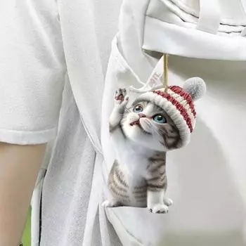 Yousheng 4 шт., елочные украшения в виде кошки, подвеска для зеркала заднего вида, украшение для салона автомобиля, акриловое подвесное украшение, подарки 4pcs