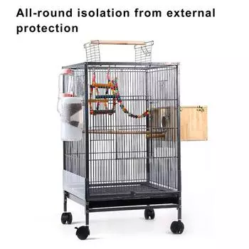 Yousheng 4 шт./компл., клетка для ловли семян, прозрачная ПВХ-перегородка для клетки для птиц, крышка для клетки для попугаев, защита от семян, аксессуары для клетки для попугаев ара S