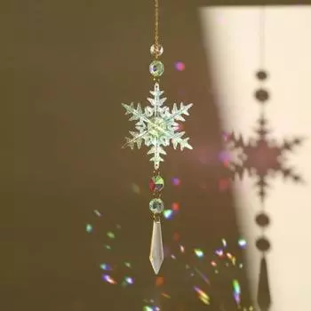 Yousheng 4 шт./комплект, снежинка, искусственный кристалл, ловец солнца, украшение для дома, сада, окна, подвесная призма, создатель радуги, украшение, рождественская подвеска Sets