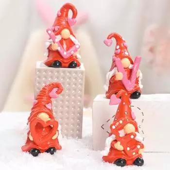 Yousheng 4 шт./комплект, статуэтка гнома ко Дню святого Валентина, статуэтка из смолы «ЛЮБОВЬ», безликая скульптура эльфа, украшение для домашнего офиса, свадьбы, рабочего стола, орнамент 1 Set