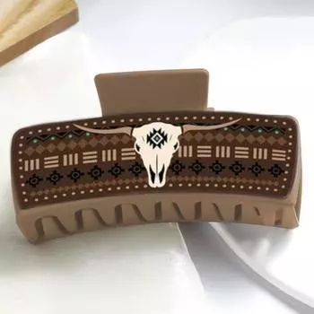 Yousheng 4 шт./комплект заколки для волос в юго-западном стиле противоскользящие зубцы западная коровья кожа цветочный узор заколка для волос аксессуары для волос A