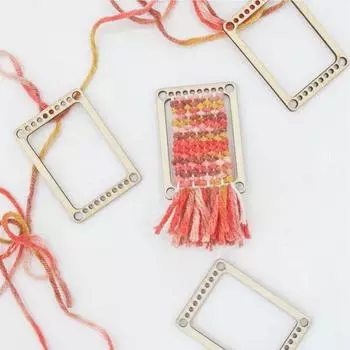 Yousheng 4 шт. Мини-ткацкий станок, ручная ткацкая доска для взрослых и детей, ткацкий станок с деревянной рамой для вязания, гобеленовая подставка для вязания 4pcs