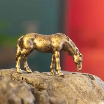 Yousheng 4 шт. Мини-украшение в виде лошади, сплав, фигурка лошади, миниатюрная статуэтка лошади, животное, бонсай, украшение для стола, цветочный горшок, микропейзаж 4pcs