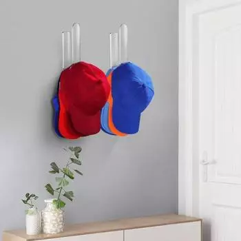 Yousheng 4 шт. настенные самоклеящиеся крючки для шляп, органайзеры для хранения кепок, простая установка, многоцелевые стеллажи для бейсболок