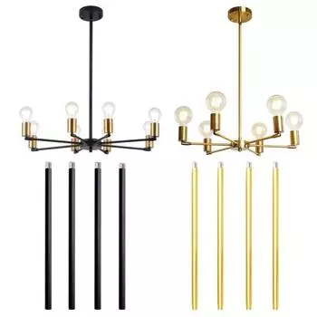 Yousheng 4 шт. резьбовые удлинительные стержни, устойчивые к коррозии, легко устанавливаемые удлинительные стержни, аксессуары для подвесных светильников чёрный