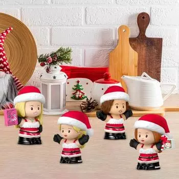 Yousheng 4 шт. Рождественская фигурка для девочек, смоляная шапка Санты, минифигурки для девочек, вдохновленные фильмом, настольное украшение, подарок для фанатов и взрослых Sets