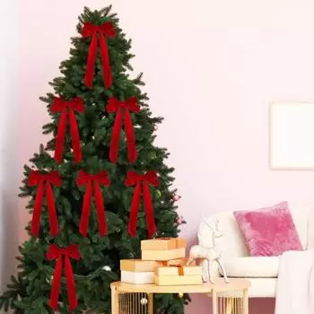 Yousheng 4 шт. рождественские бархатные банты из ленты подарки гирлянды окна двери стены лестницы банты украшения ручной работы украшения вино красного