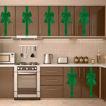 Yousheng 4 шт. рождественские ленты для шкафа, банты, большие дверные ленты, банты, праздничные принадлежности для кухни, декор мебели для дома