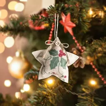 Yousheng 4 шт. Рождественский кулон ручной работы из ткани, подвесное украшение, чучело рождественской елки, украшение для каминной двери, декор для вечеринки Sets