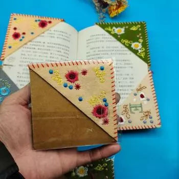 Yousheng 4 шт. ручная вышивка цветок закладка зимние узоры сделай сам поделка ручная работа фетровый маркер страницы украшение книги