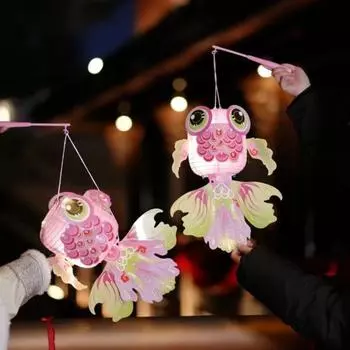 Yousheng 4 шт. ручной фонарь в виде золотой рыбки, китайский традиционный фонарь в виде золотой рыбки, набор для самостоятельной сборки, яркий цветной фонарь, простой в сборке D