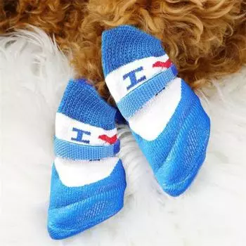 Yousheng 4 шт. водонепроницаемая обувь для домашних животных противоскользящие ботинки для домашних животных защита лап для прогулок зимняя теплая обувь для собак маленьких средних больших собак M красный