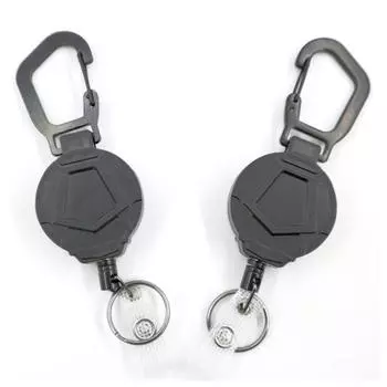 Yousheng 4 шт. выдвижной брелок с пружинным механизмом держатель для бейджа прочная легко вытягиваемая пряжка карабин стальной шнур катушка для ключей 4pcs