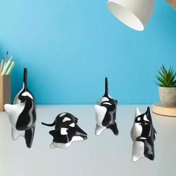 Yousheng 4Pcs 3D Printed Calico Cat Detachable Spliced Cat Puzzle Fidget Toy Decompression Desktop Ornament Toy for Home Office Decor 4pcs