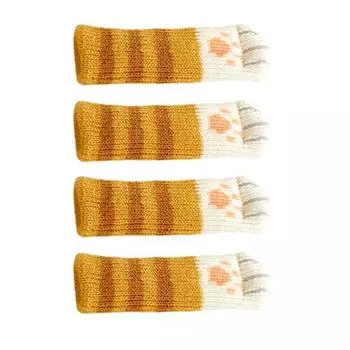 Yousheng 4Pcs Cat Paw Chair Leg Cover Knitting Furniture Feet Cover Floor Protectors Non-Slip No Scratch Noise Reduction Hardwood Floors Furniture 4pcs