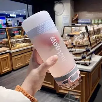 Yousheng 500 мл/600 мл бутылка для воды герметичная матовая бутылка с откидной крышкой многоразовая бутылка для воды без BPA с соломинкой для улицы 600ML озеро синий