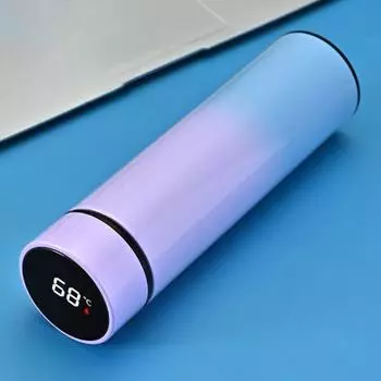 Yousheng 500 мл термос светодиодный дисплей температуры сохранять тепло/холод из нержавеющей стали градиент умная изолированная бутылка для воды для школы синий