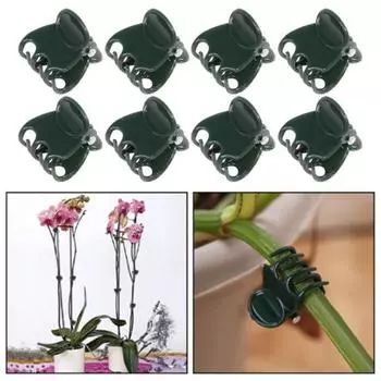 Yousheng 50/100 шт. Зажимы для растений Многоразовые зажимы для орхидей Вьющиеся растения Опорные зажимы для поддержки стеблей Виноградные стебли растут вертикально 50pcs зелёный