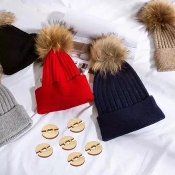 Yousheng 50/60/100 шт. Деревянные пуговицы с помпонами для шляп, ручная работа, съемные пуговицы в виде любви, деревянные застежки-держатели для шапочек, вязание крючком 50pcs