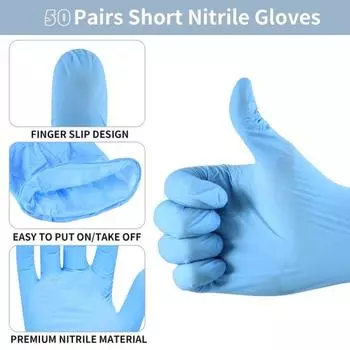 Yousheng 50 Pairs Disposable Field Dressing Gloves Wild Game Handling Veterinary Gloves with Elastic Cuff Outdoor Sports Safety Gear синий