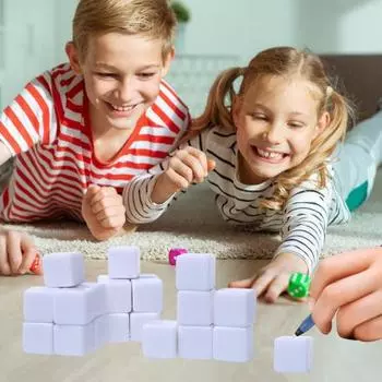 Yousheng 50 шт. 16 мм/18 мм пустые игральные кости белые кубики пустые игральные кости набор для настольной игры в классе сглаженная поверхность шестигранные игральные кости 16mm